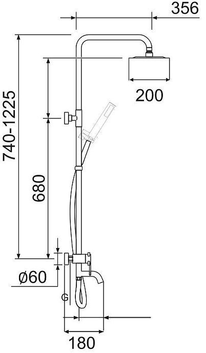Душевая система Ростовская Мануфактура Сантехники SUS124-009DK Нержавеющая сталь Душевая система Ростовская Мануфактура Сантехники SUS124-009DK Нержавеющая сталь