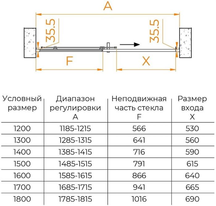 Душевая дверь RGW Passage PA-017 150 350801715-11 профиль Хром стекло прозрачное