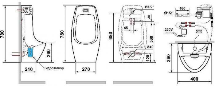 Писсуар Laguraty Sensor 512X подвесной Белый