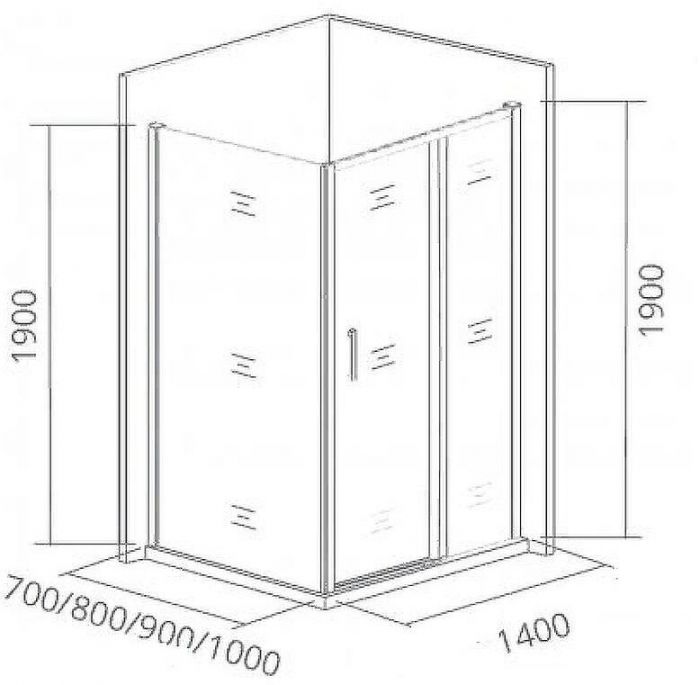 Душевая дверь Good Door Cofe WTW-140-C-B 140 КФ00013 профиль Черный стекло прозрачное