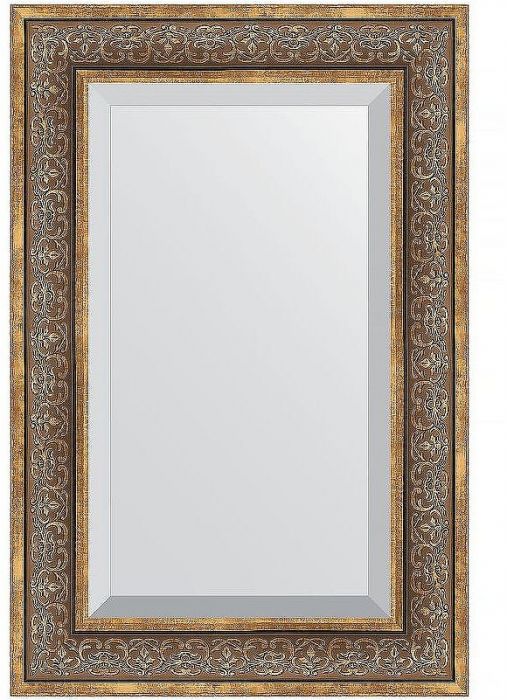 Зеркало Evoform Exclusive 89х59 BY 3422 с фацетом в багетной раме - Вензель бронзовый 101
