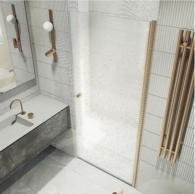 Душевая дверь Maybah Glass MGD-802-2 600x1980 на монопетле Бронза стекло сатиновое