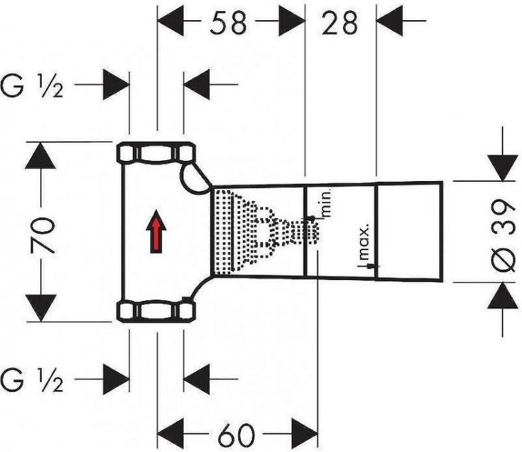 Внутренняя часть для встраиваемого запорного вентиля Hansgrohe Ecostat 15973180 шпиндельная