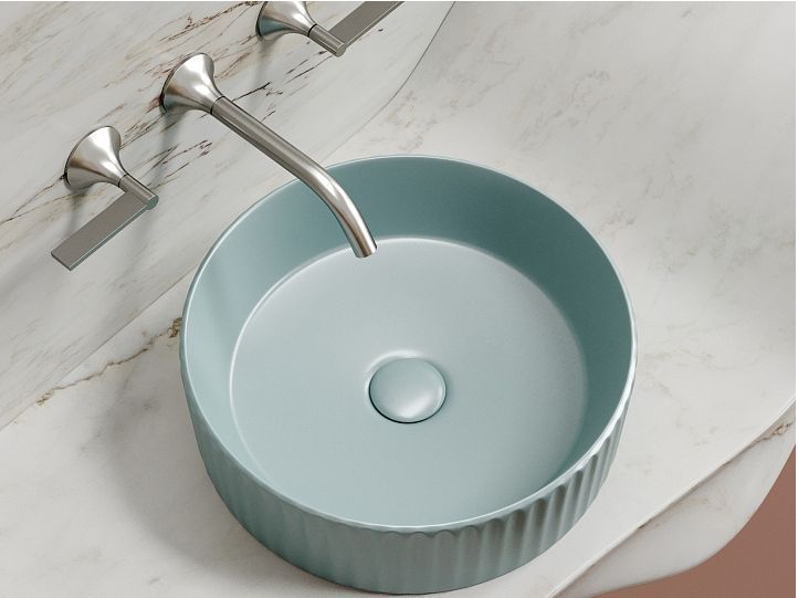 Умывальник CERAMICANOVA Element чаша накладная круглая (цвет Зеленый Матовый) CN6057MLG Умывальник CERAMICANOVA Element чаша накладная круглая (цвет Зеленый Матовый) CN6057MLG