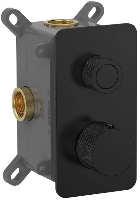Смеситель для душа AQUAme AQM8810MB с термостатом цвет Матовый черный