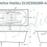 Чугунная ванна Delice Malibu 140х75 DLR230628R-AS с отверстиями под ручки с антискользящим покрытием