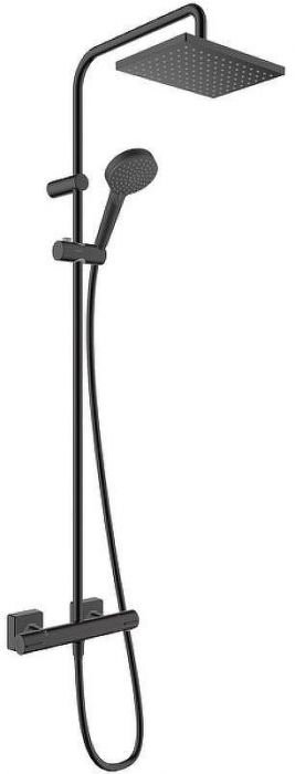 Душевая система Hansgrohe Vernis Shape Showerpipe 230 1jet EcoSmart 26097670 с термостатом Черный матовый