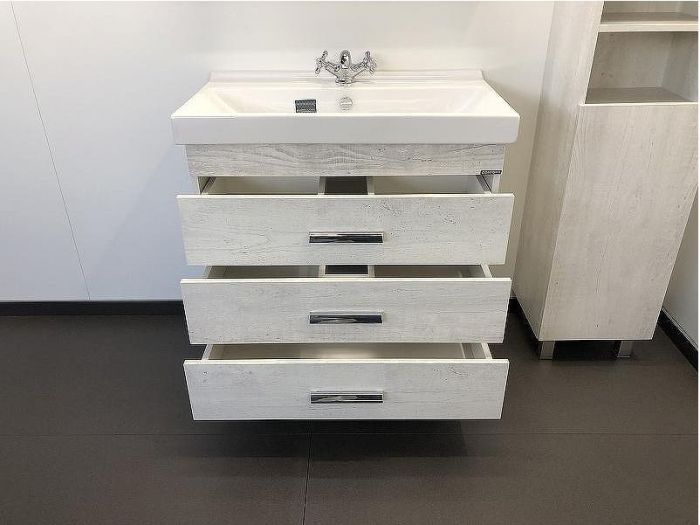 Тумба с раковиной Comforty Никосия 80Н 00004142204 Дуб белый