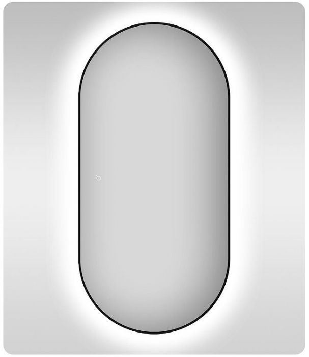 Зеркало Wellsee 7 Rays' Spectrum 60 172201560-172201570 с подсветкой цвет Черный матовый с сенсорным выключателем