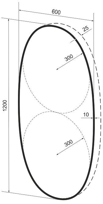 Зеркало Wellsee 7 Rays' Spectrum 60 172201560-172201570 с подсветкой цвет Черный матовый с сенсорным выключателем