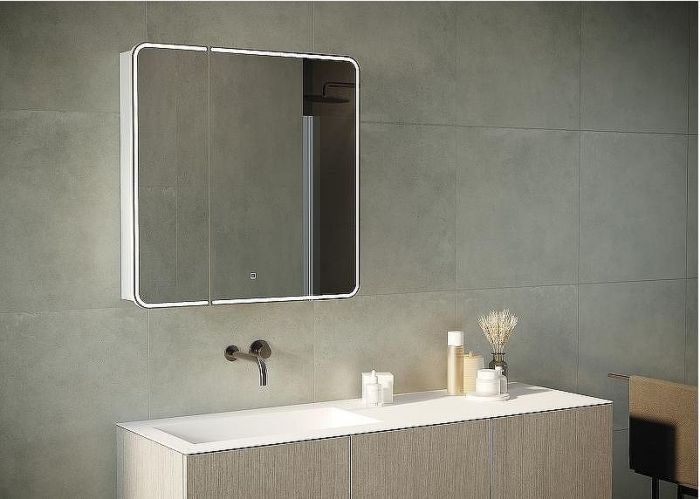 Зеркальный шкаф Creto Zoe 80 16-805800Z с подсветкой Белый