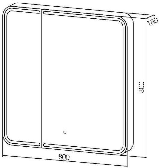 Зеркальный шкаф Creto Zoe 80 16-805800Z с подсветкой Белый