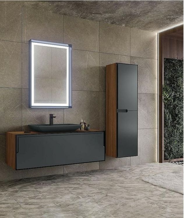 Тумба с раковиной Orka Craft 120 5001127 подвесная Орех Антрацит