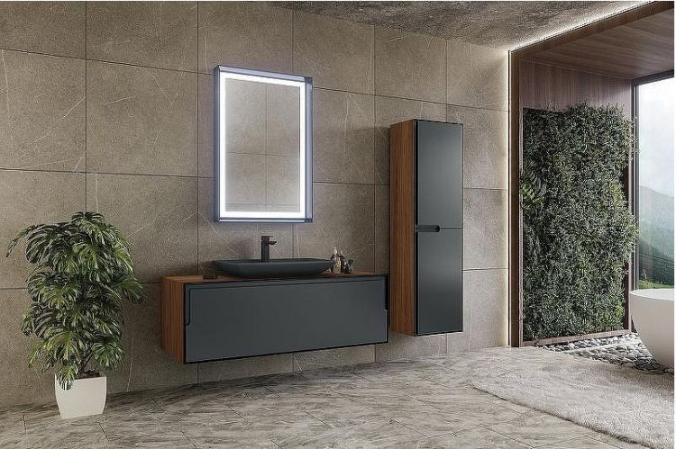 Тумба с раковиной Orka Craft 120 5001127 подвесная Орех Антрацит