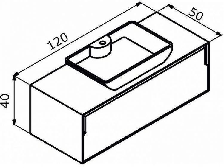 Тумба с раковиной Orka Craft 120 5001127 подвесная Орех Антрацит