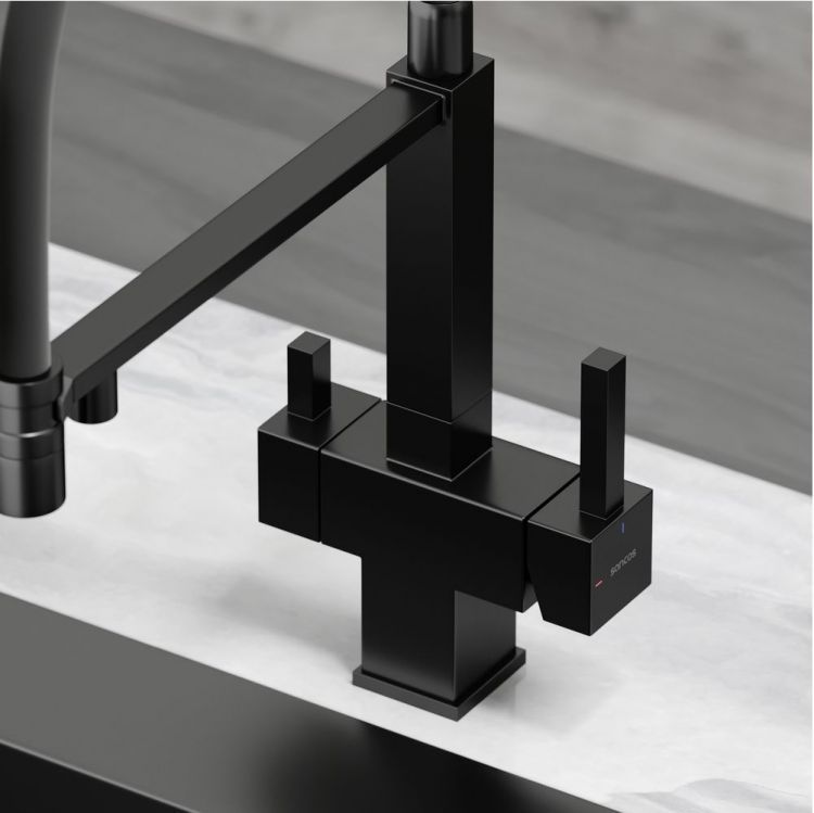 Смеситель для кухни Sancos Moro с гибким изливом, цвет матовый черный/черный, SC4006MB