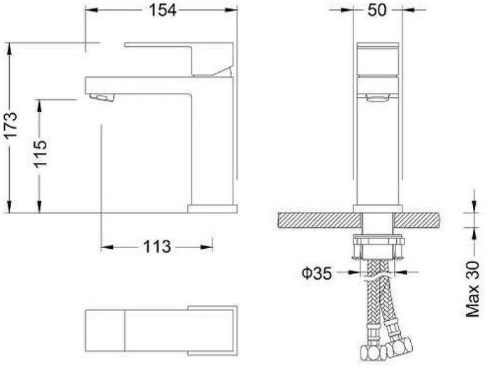 Смеситель для раковины FILARETE Fing FL5040BG цвет Графит