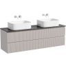 Тумба подвесная SANCOS Snob T, Doha Soft 790х445х500, под столешницу без отверстия под смеситель, цвет Black Sky, SNT80SM