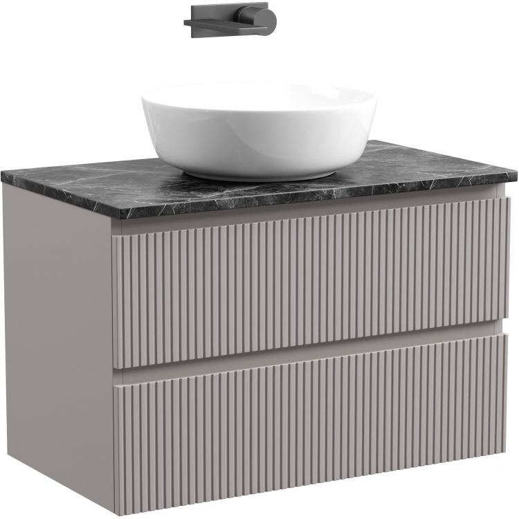 Тумба подвесная SANCOS Snob T, Doha Soft 790х445х500, под столешницу без отверстия под смеситель, цвет Black Sky, SNT80SM