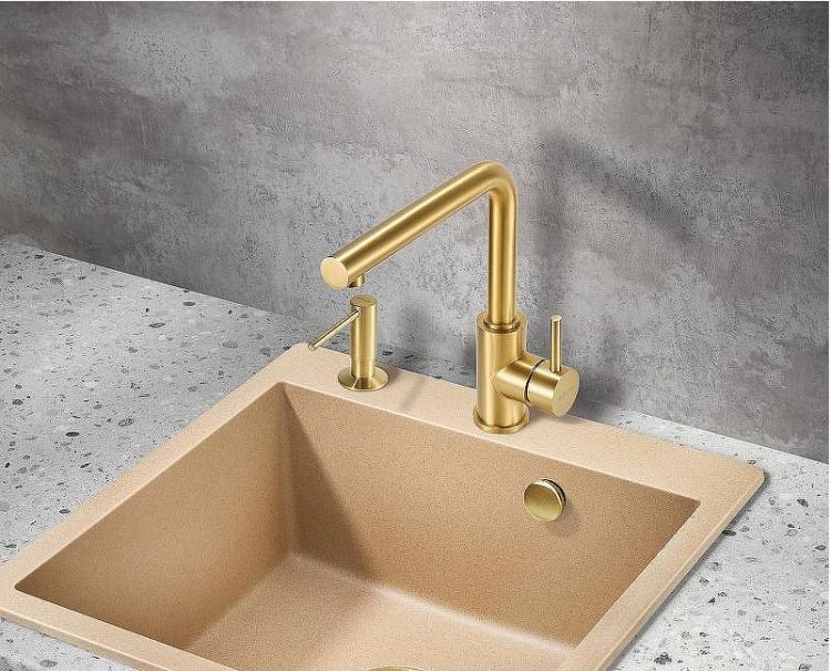 Смеситель для кухни Milacio Ultra MCU.555.GD Золото брашированное