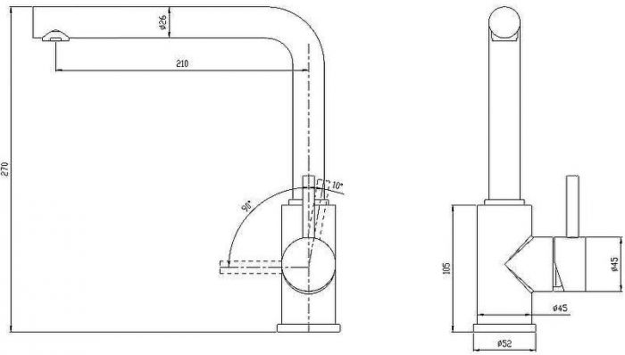 Смеситель для кухни Milacio Ultra MCU.555.GD Золото брашированное