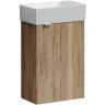 Тумба подвесная SANCOS под раковину Mini, правая, дуб галифакс натуральный 355х205х500, MN35EGR