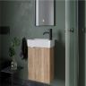 Тумба подвесная SANCOS под раковину Mini, правая, дуб галифакс натуральный 355х205х500, MN35EGR