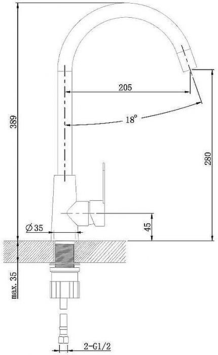 Смеситель для кухни Agger Splendid A0900133 Никель