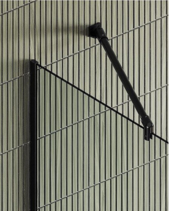 Душевая перегородка Maybah Glass MGD-689-6у 890x1950 в узком профиле Черный стекло прозрачное