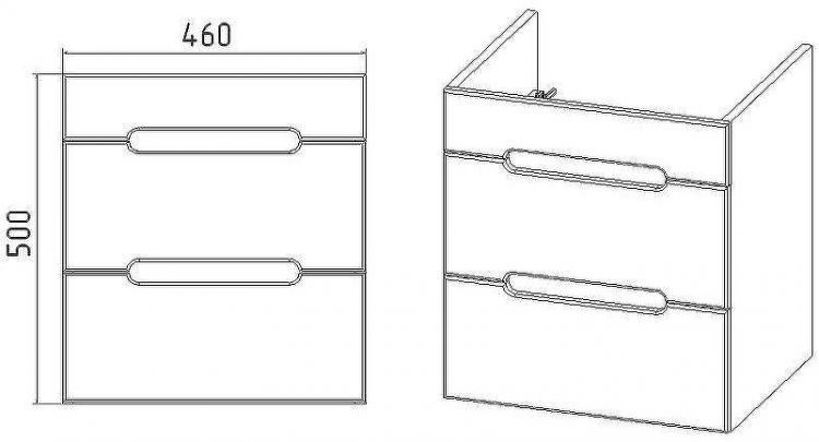 Тумба под раковину VIANT Марсель 50 VMAR50CO-T2YP подвесная Белая