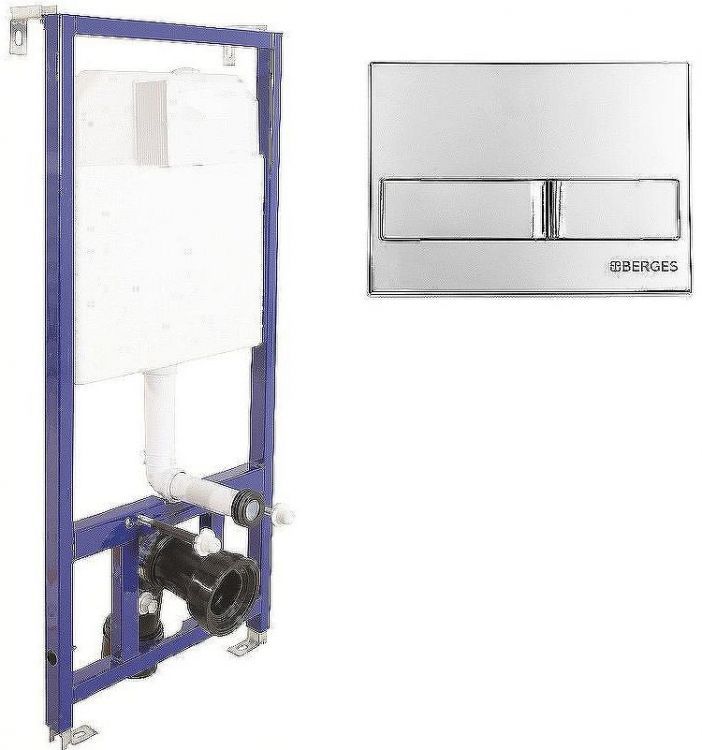 Комплект унитаза CeramaLux 2197 с инсталляцией Berges Novum L3 040213 с сиденьем Микролифт и клавишей смыва Хром Комплект унитаза CeramaLux 2197 с инсталляцией Berges Novum L3 040213 с сиденьем Микролифт и клавишей смыва Хром