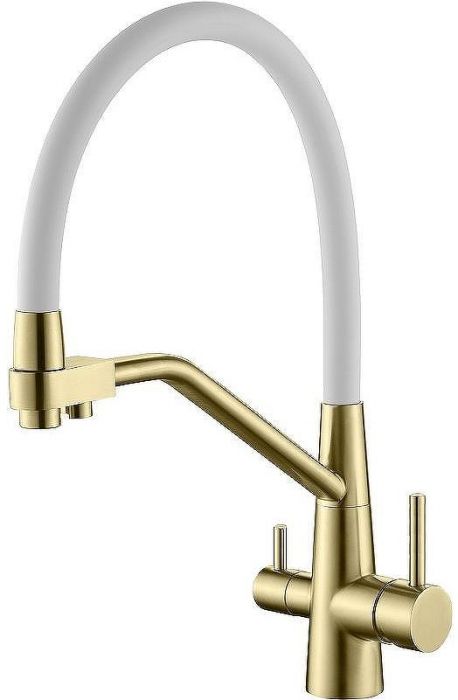 Смеситель для кухни Splenka S71.62.03 Золото матовое Белый