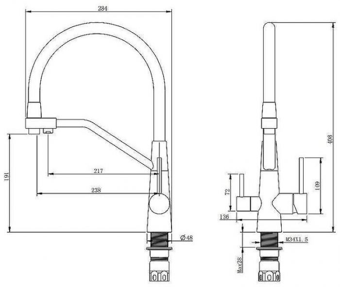 Смеситель для кухни Splenka S71.62.03 Золото матовое Белый
