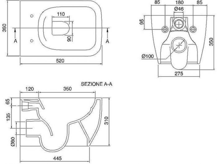 Унитаз Scarabeo Teorema 2.0 5126/CL подвесной без сиденья