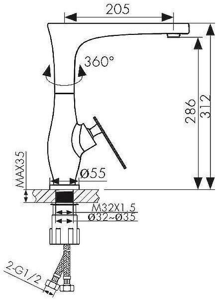 Смеситель для кухни Kaiser Star 02044-2 Черный матовый