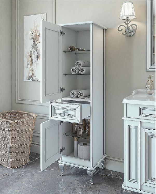 Шкаф пенал Caprigo Fresco 42 L 10650L-В016 Белый матовый Шкаф пенал Caprigo Fresco 42 L 10650L-В016 Белый матовый