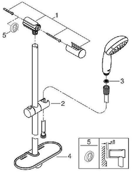 Душевой гарнитур Grohe Tempesta New 27926001 Хром
