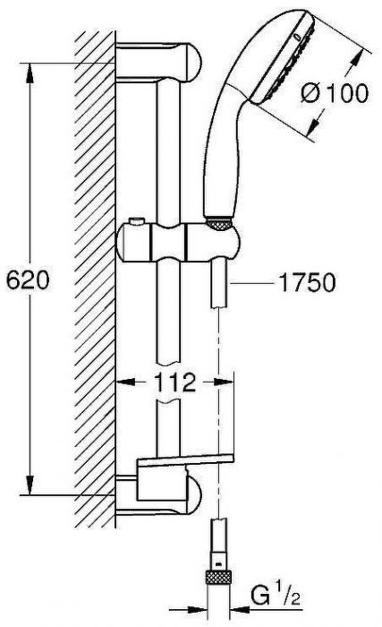Душевой гарнитур Grohe Tempesta New 27926001 Хром
