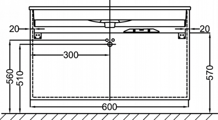 Тумба под раковину 60 см Jacob Delafon Vox EB2050-RA-E16 ореховое дерево Тумба под раковину 60 см Jacob Delafon Vox EB2050-RA-E16 ореховое дерево