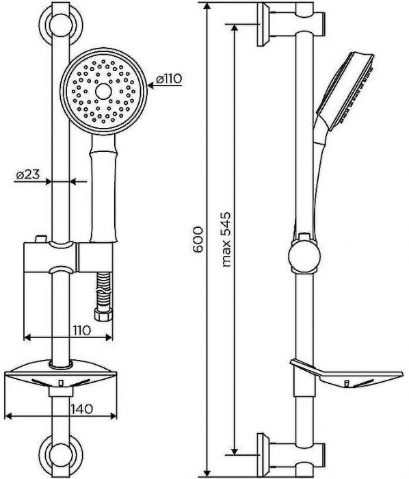 Душевой гарнитур Dorff Classic D0180000 Хром