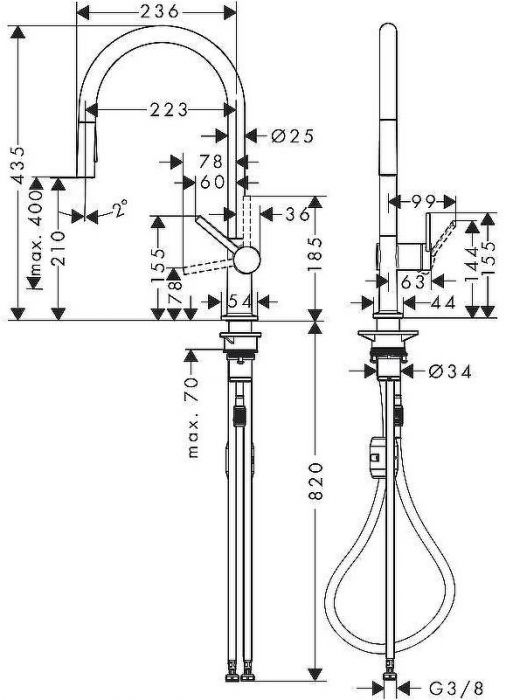 Смеситель для кухни Hansgrohe Talis M54 72800800 Сталь