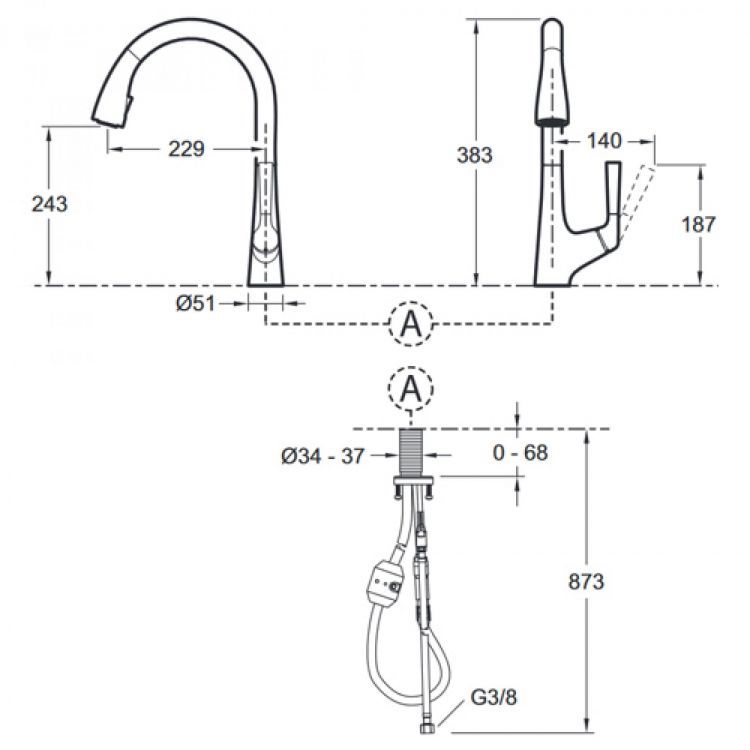 Смеситель для кухни Jacob Delafon Malleco E562-CP