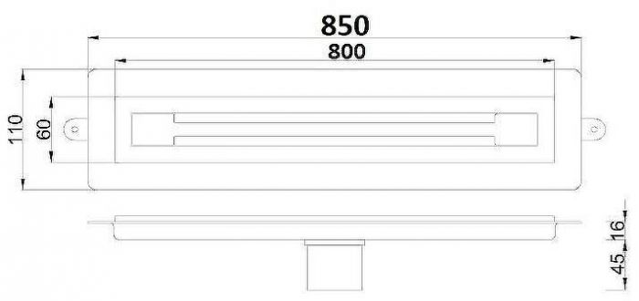 Душевой лоток Boheme Premium Trendy 80 983-80-CR с решеткой Хром