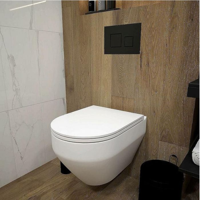 Комплект унитаза с инсталляцией Maretti Calabria CA29KA74052 с сиденьем Микролифт и Белой матовой клавишей смыва