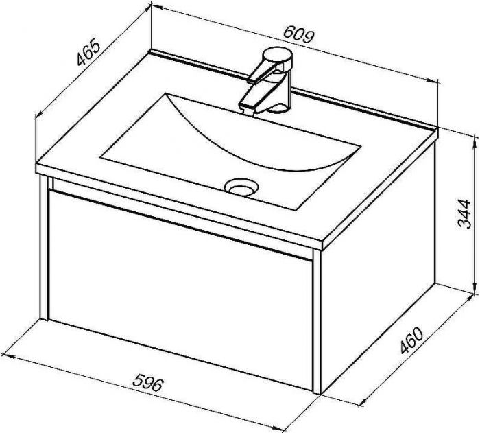 Комплект мебели для ванной STWORKI Карлстад 60 418798 подвесной Дуб рошелье