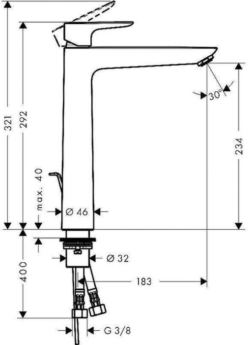 Смеситель для раковины Hansgrohe Talis E 71716990 Полированное золото
