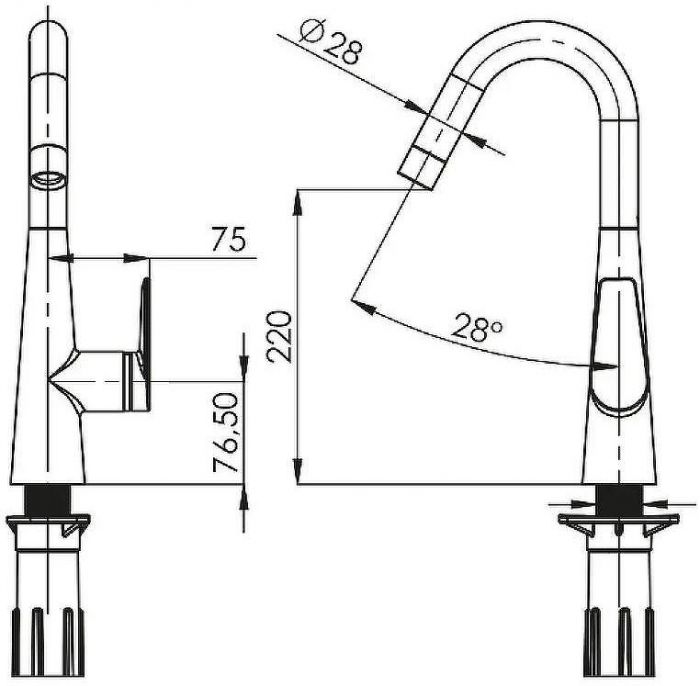 Смеситель для кухни Teska Axis E4109 Розовое золото