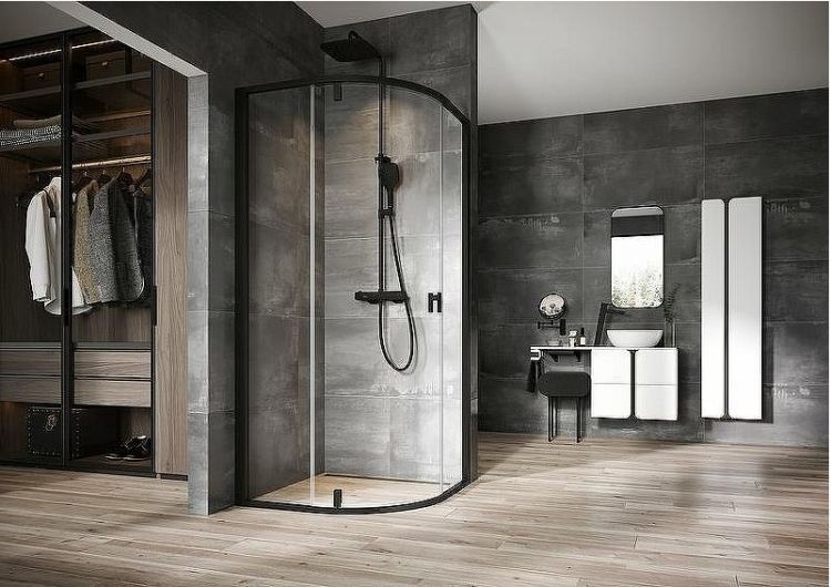 Душевой уголок Ravak Nexty NSKK3-100 100x100 3O6AA300Z1 профиль Черный стекло Transparent