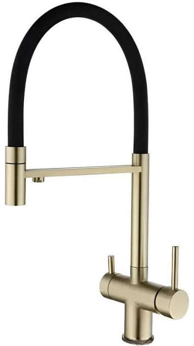 Смеситель для кухни Maretti Calabria Gold CAG31RGF18 Золотой сатин Черный