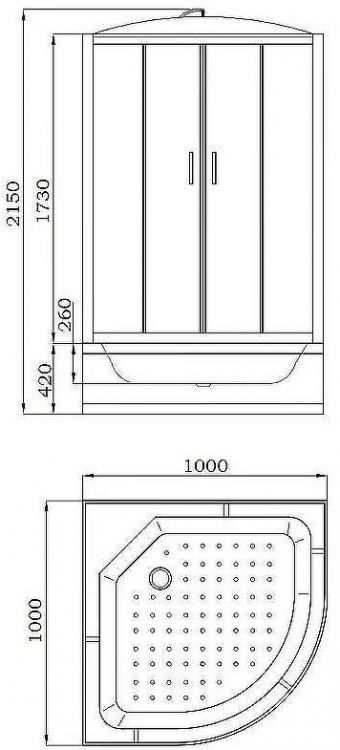 Душевая кабина Parly Effect 100x100 EF1021 9369 без гидромассажа Душевая кабина Parly Effect 100x100 EF1021 9369 без гидромассажа